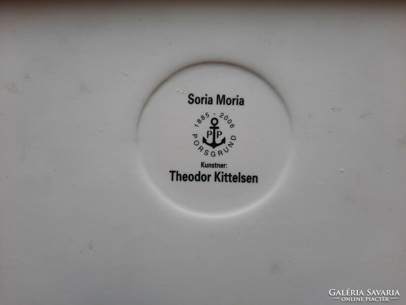 Theodor Kittelsen: Soria Moria c. eredeti jelzett porcelánfestmény pecséttel