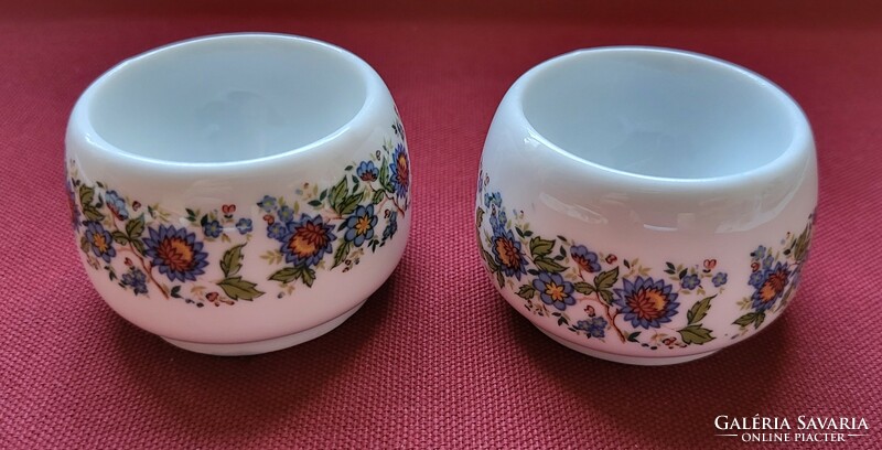 Melitta német porcelán gyertyatartó tojástartó virág mintával