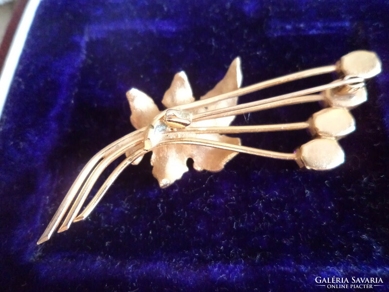 Gold-plated alloy brooch giant 6.5 x 2.0 cm