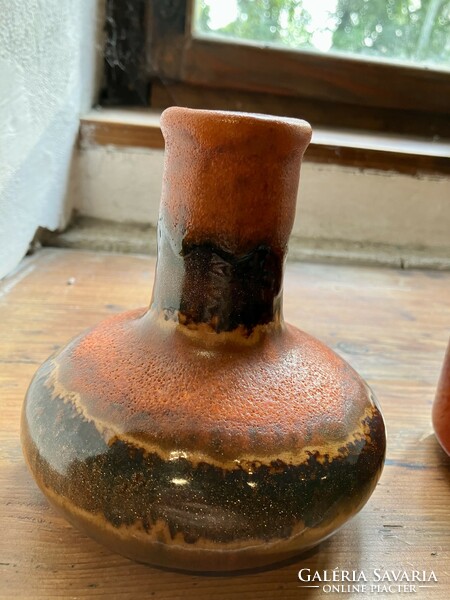 Mid century / modernista fat lava kerámia váza ritka, csillámos mázzal svájci hagyatékból