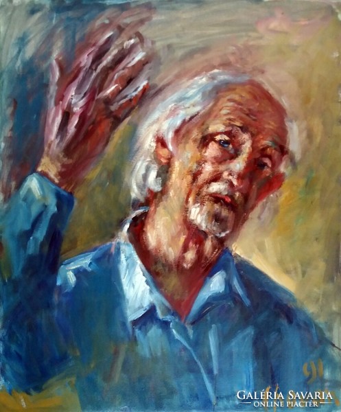 Lóránt painter Chovan, (mitrovica, 1913 – 2007) waving self-portrait c. Creation