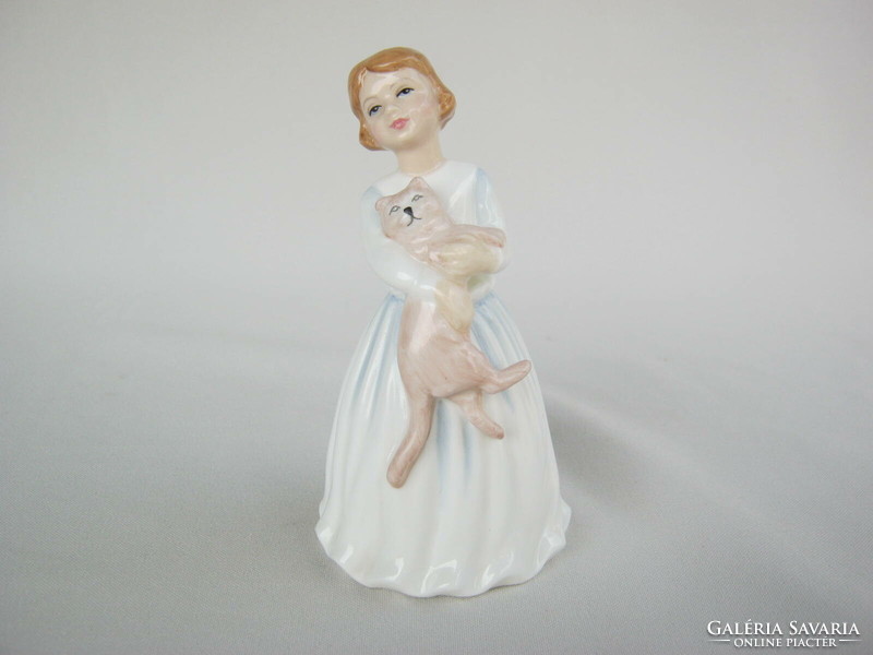 Royal Doulton porcelán lány cicával