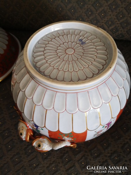 Antique Herend Gödöllő pattern giant soup / soup bowl with fish