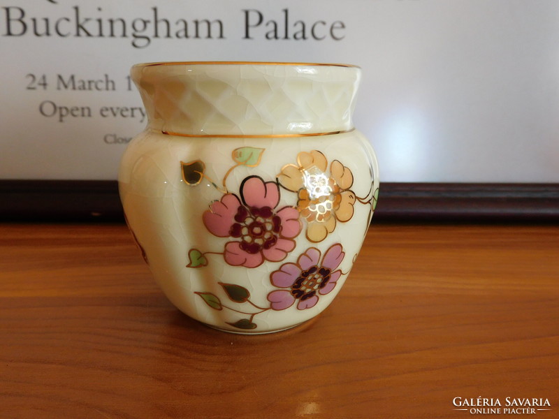 Zsolnay mini vase with butterfly pattern 7 cm