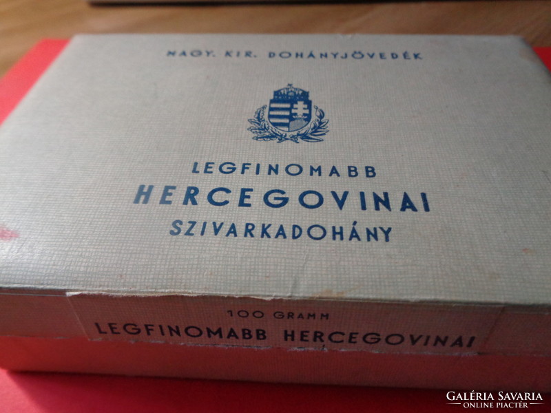 Hungarian royal tobacco tax, ...Box of the finest Herzegovinian cigar tobacco
