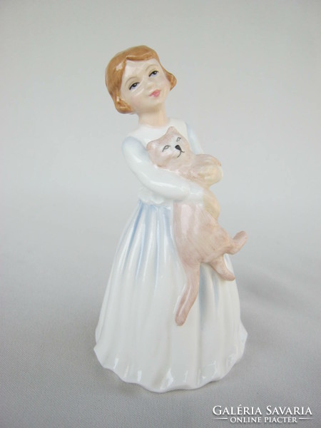 Royal doulton porcelain girl with kitten