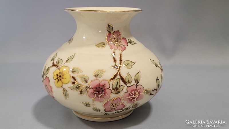 Ritka Zsolnay kézzel festett porcelán váza