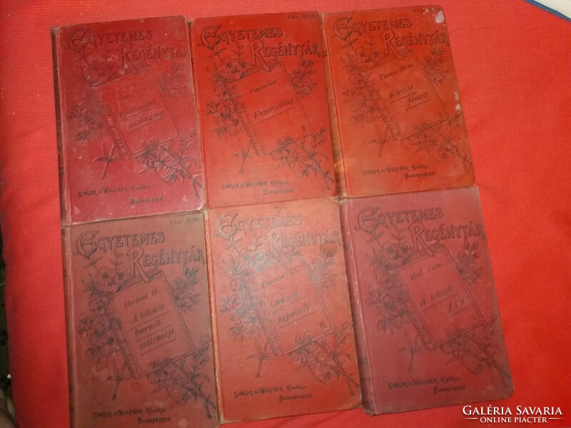 Antik 1905 egyetemes regénytár 17 darabos könyvcsomag EGYBEN Singer & Wolfner képek szerint