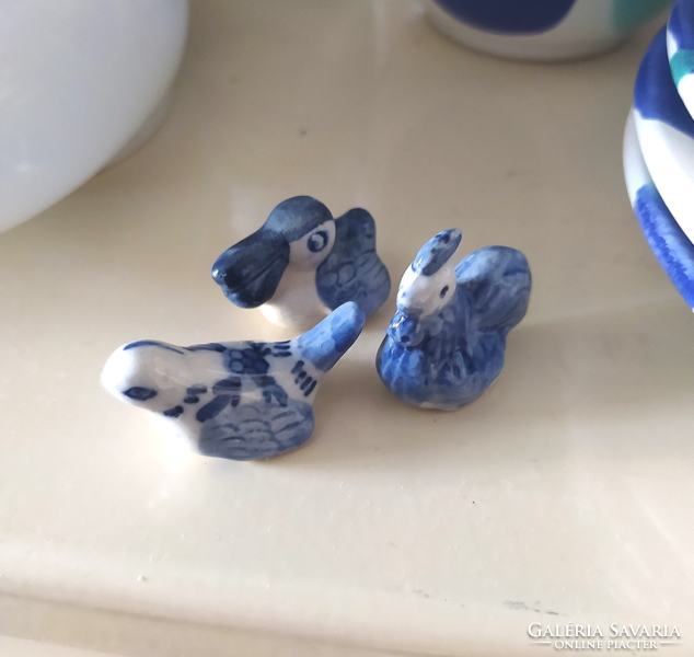 Miniatűr porcelán szárnyas apróságok (3 db egyben)