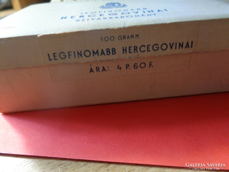 Hungarian royal tobacco tax, ...Box of the finest Herzegovinian cigar tobacco
