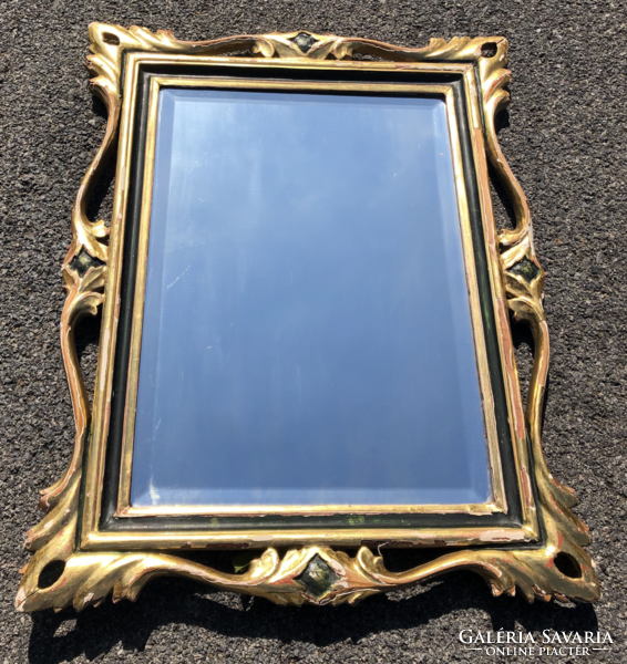 Carved wooden empire mirror, with original gilding, polished mirror!