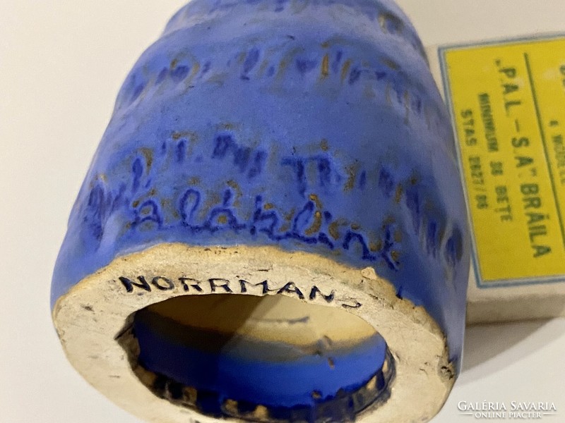 Norrmans Motala- Blaklint-kerámia váza '70s évek