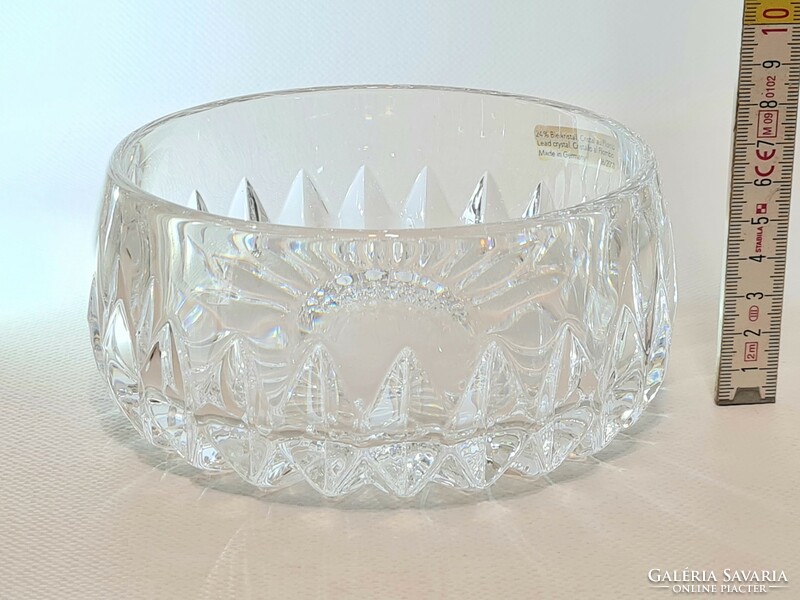 Német, ólomkristály asztalközép, kínálóüveg (2696)