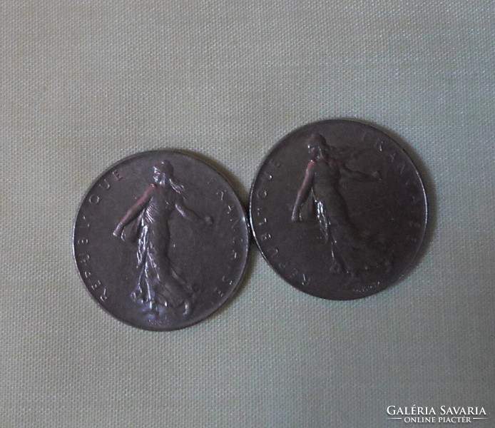 French currency - coin, 1 franc / franc (1974, 1977)