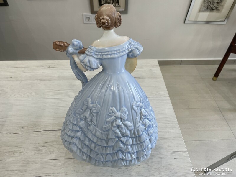 Herend blue déryné porcelain figure large size 37cm Ligeti antal design