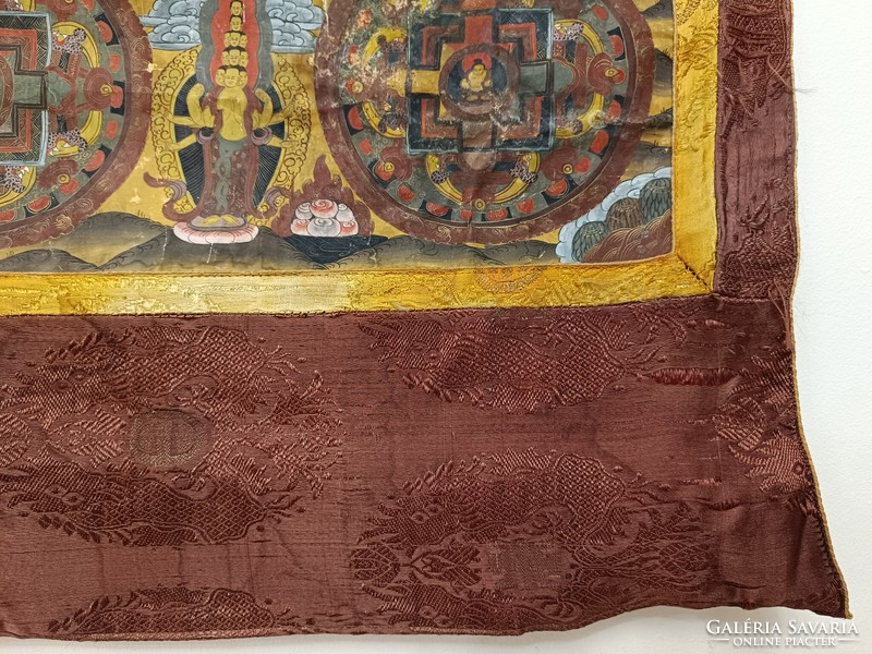 Antik tibeti buddhista nagy méretű sokalakos thanka Tibet Buddha buddhizmus 980 7669
