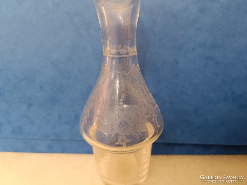 Antik biedermeier konyhai eszköz ón olaj és ecet tartó 2 csiszolt üvegével 933 7615