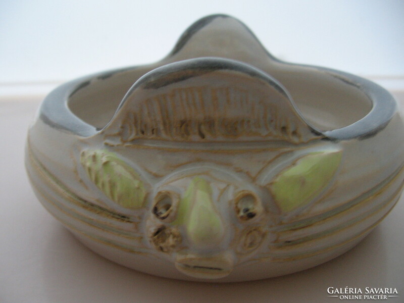 Faun head ceramic bowl