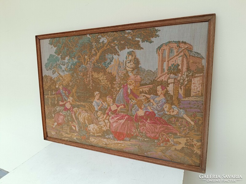 Antique wall tapestry romantic rococo castle park scene wall tapestry 221 7693