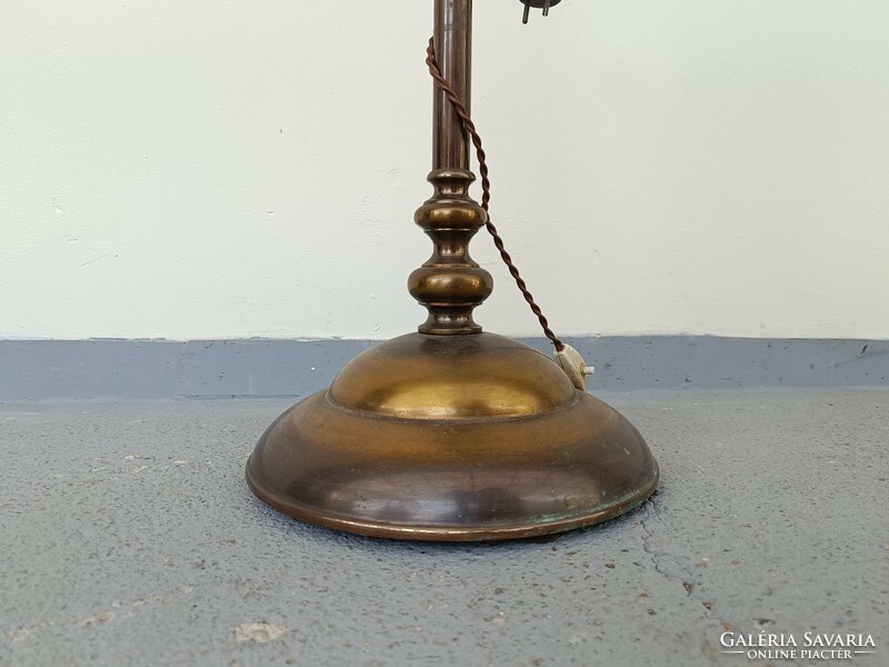 Antique 5-arm patinated copper Flemish chandelier floor lamp 205 7682