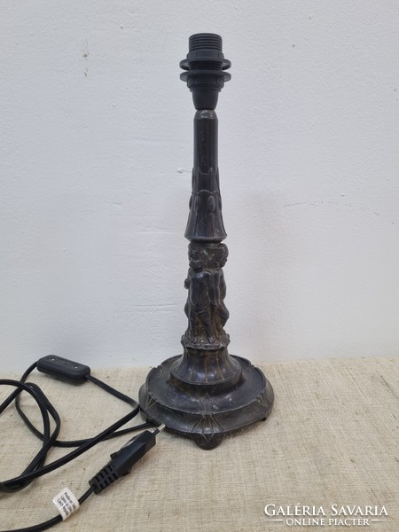 Art Nouveau pewter table lamp