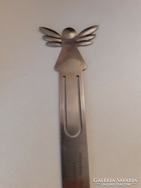 A steel bookmark and letter opener in a nice condition, with an angel at the end