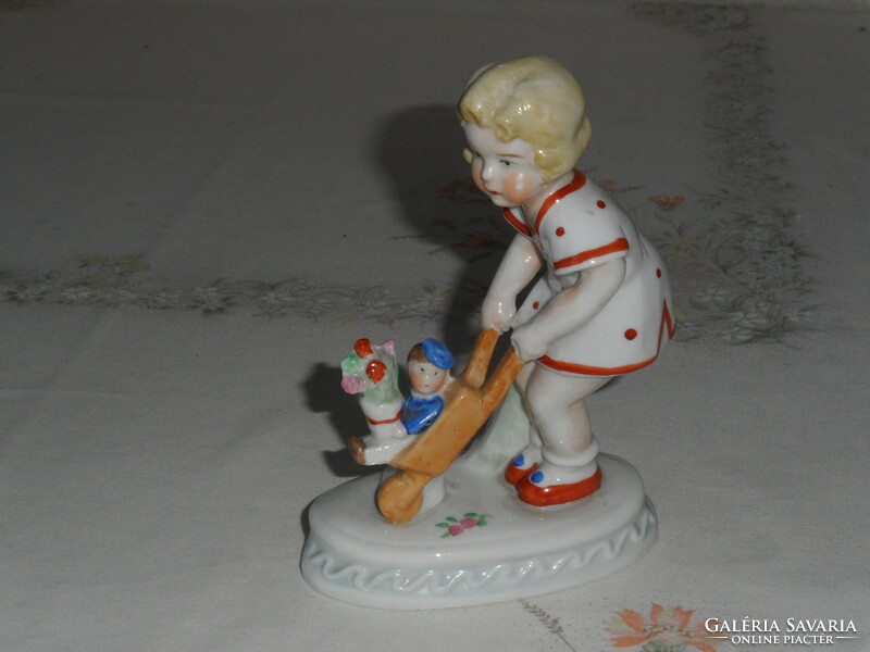 Antik, régi német porcelán figura, nipp