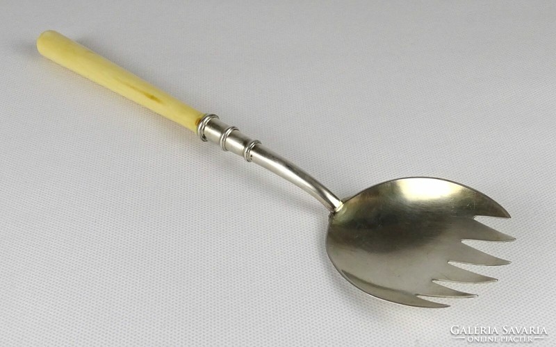 1O291 old bachruch silver salad scoop with bone handle 28 cm