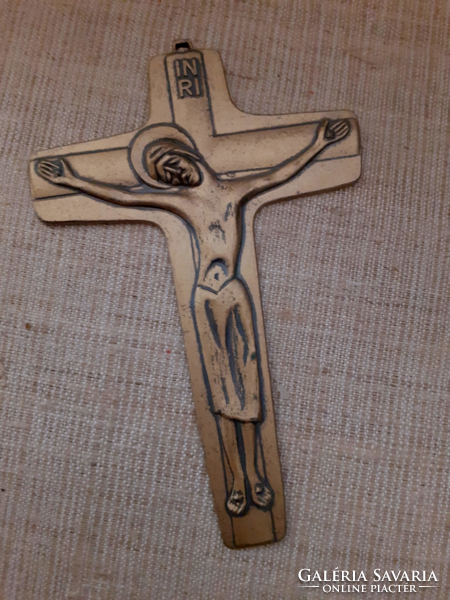 Copper crucifix cross that can be hung on the wall