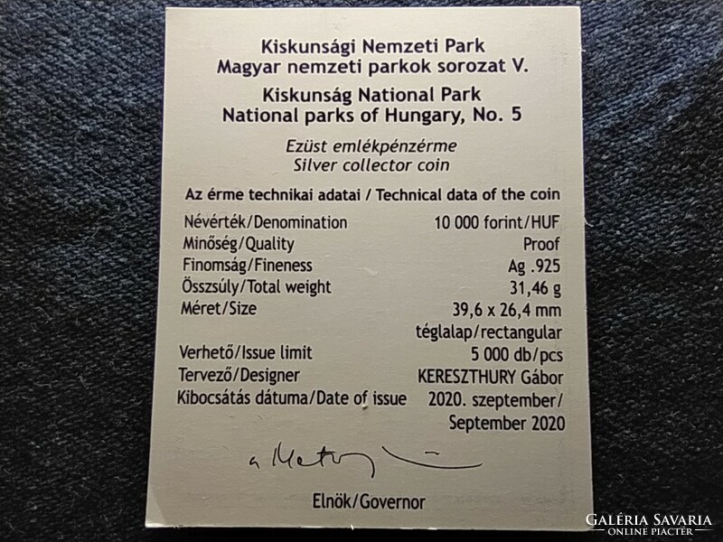 Kiskunság National Park 2020 certificate (id78655)