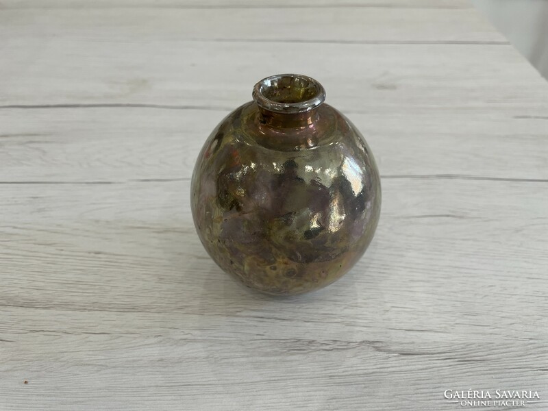 Füzesi Zsuzsa lüsztermázas irrizáló kerámia váza modern retro mid century