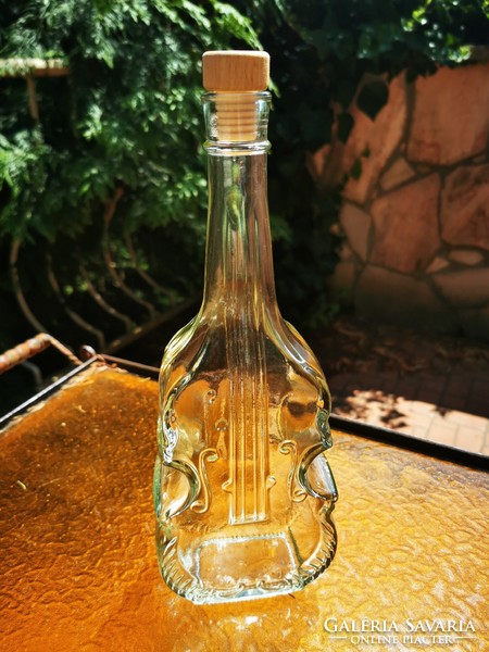 Decorative glass, bottle in the shape of a double bass