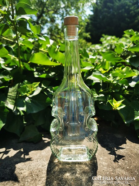 Decorative glass, bottle in the shape of a double bass