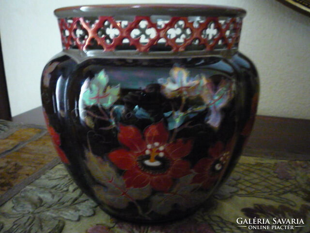 Zsolnay multi-fired eosin-glazed cauldron 2306 01 2