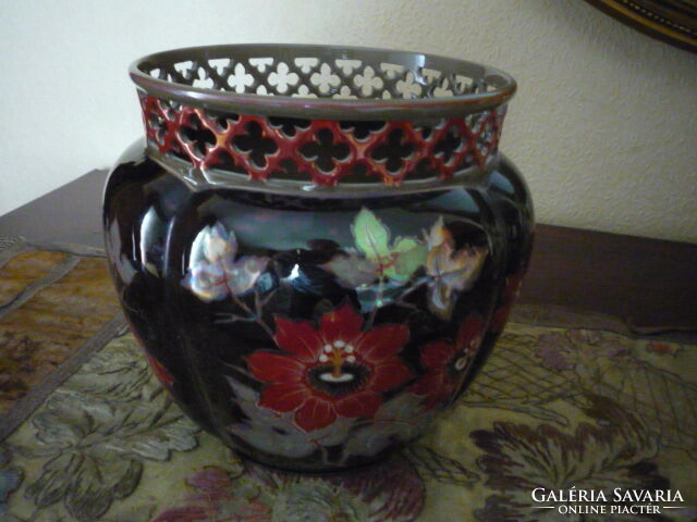 Zsolnay multi-fired eosin-glazed cauldron 2306 01 2