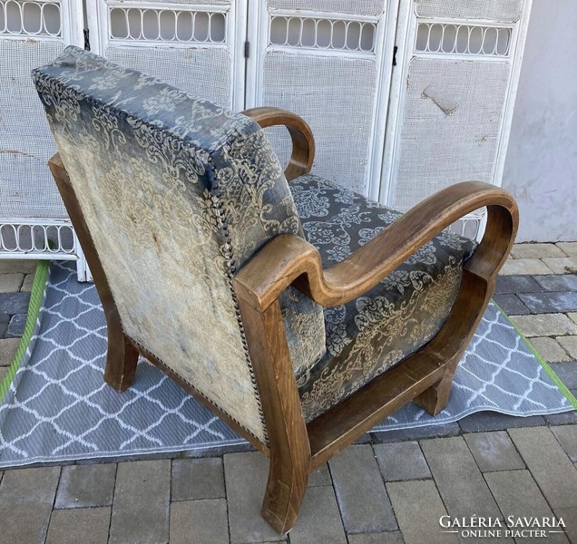 Art deco Fotel , Különleges karfával… kivehető ülő résszel