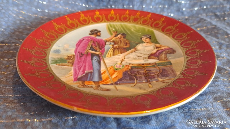 Antique scenic porcelain plate, antique wall plate (m3815)