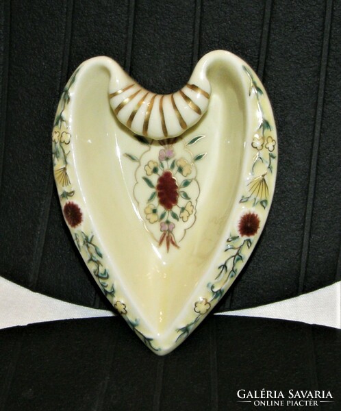 Old Zsolnay heart-shaped bowl