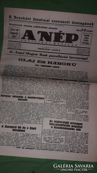 Antik 1940. FEBRUÁR 8. A NÉP POLITIKAI HETILAP újság GYŰJTŐI állapotban a képek szerint