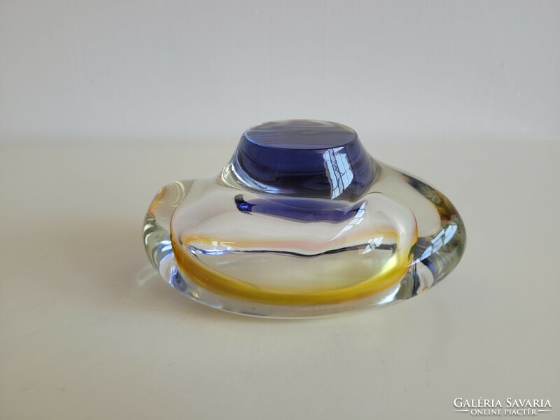 Retro Czech glass decorative bowl mid century glass bowl ashtray