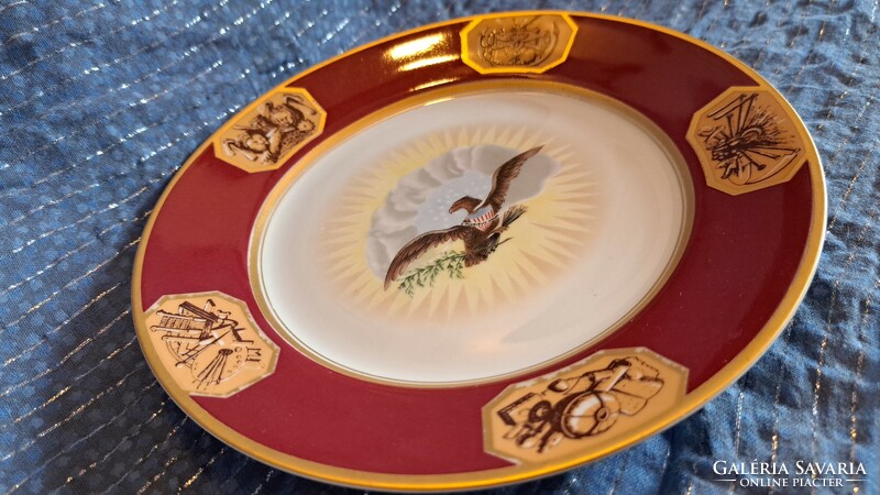 USA elnökének, Monroenak porcelán tányérja, falitányér (M3817)