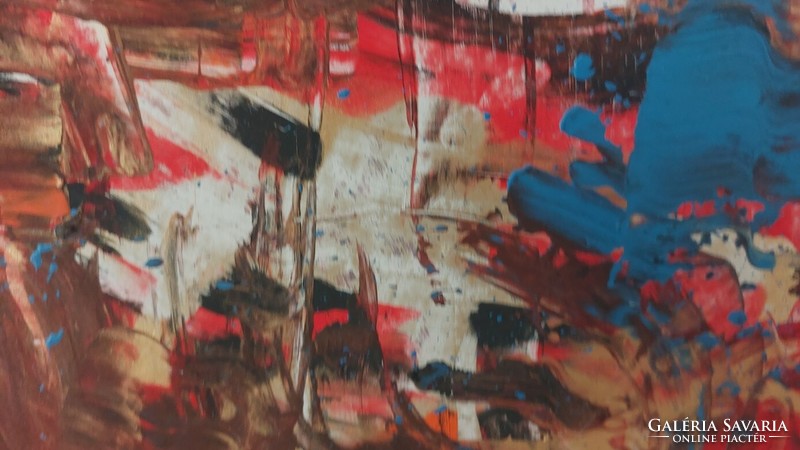 (K) signed abstract painting 35x50 cm