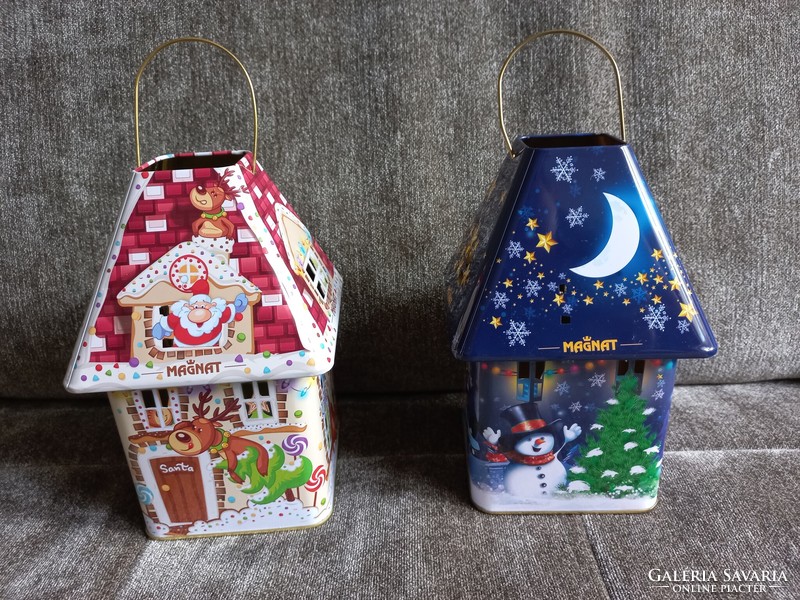 Christmas metal lantern, metal box