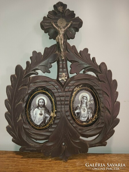 Art Nouveau carved Jesus religious picture frame. Negotiable.