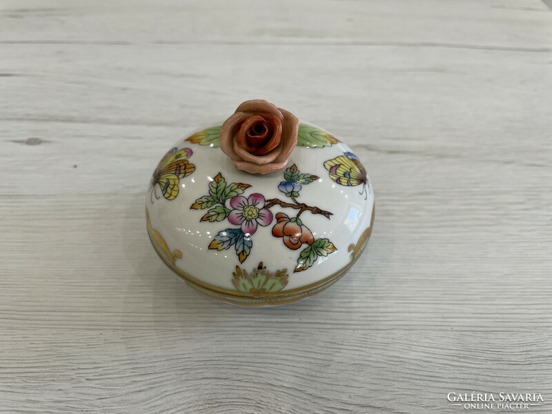 Herendi viktória mintás rózsás bonbonier porcelán