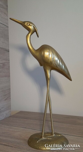 Copper heron bird sculpture art deco