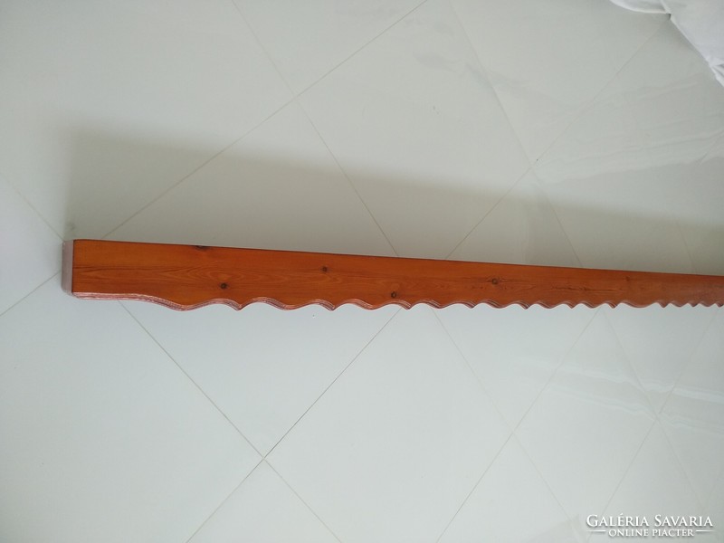 Curtain holder 3.5 meters, 13 cm high, with 2 rows of curtain rails, larch, carved, beautiful