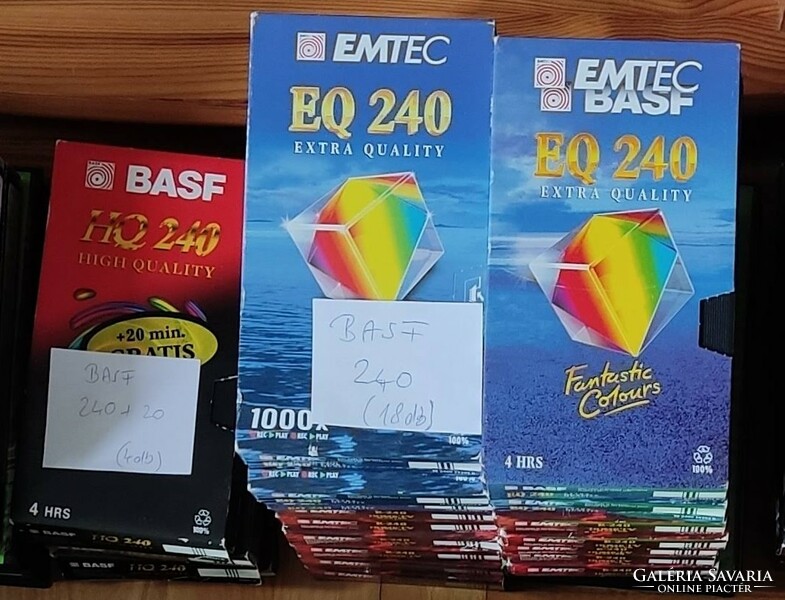 22 db BASF (EMTEC) 240 perces VHS videokazetta eladó (5 db-nál kevesebbet nem adok egyben)