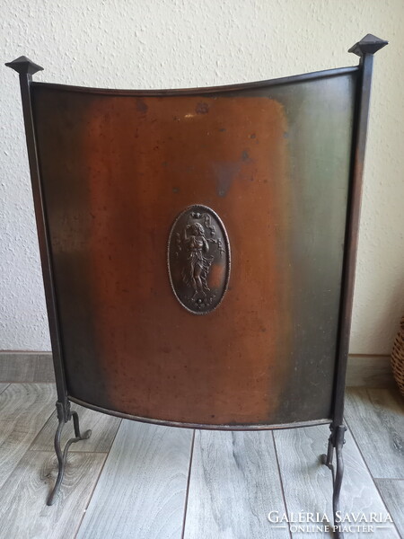 Fabulous antique tinned iron and copper brazier (48.3x66.5x18.3 cm)