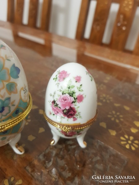 Porcelain eggs, wooden eggs, wooden eggs, jewelry holders, candy boxes, 6 pieces in one